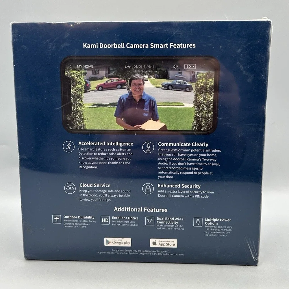 KAMI Video Doorbell Camera White - Sealed